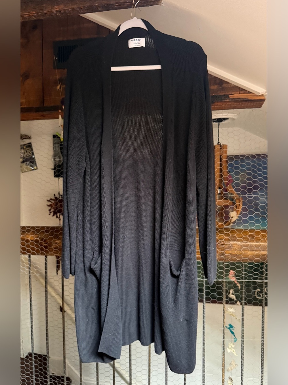 Old Navy Black Open-Front Long Cardigan
